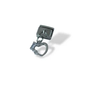 Gümüş Renk Kalp Figürlü Çelik Nomination Charm (Tek)