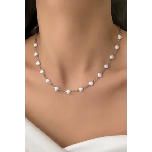 Gümüş Renk Kalp Figürlü Kolye