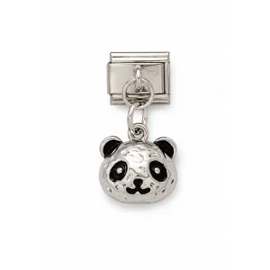 Gümüş Renk Panda Figürlü  Çelik Nomination Charm (Tek)