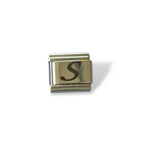 Gümüş Renk S Harf Çelik Nomination Charm (Tek)
