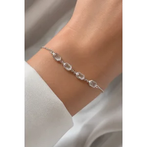 Gümüş Renk Taş Detaylı Bileklik