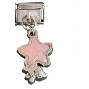 Gümüş Renk Yıldız Ve Ayıcık Figürlü Çelik Nomination Charm (Tek)