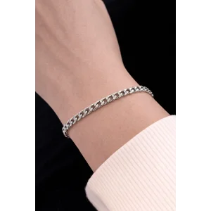 Gümüş Renk Zincir Çelik Bileklik (Unisex)