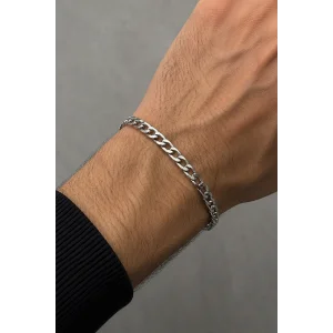 Gümüş Renk Zincir Çelik Bileklik (Unisex)