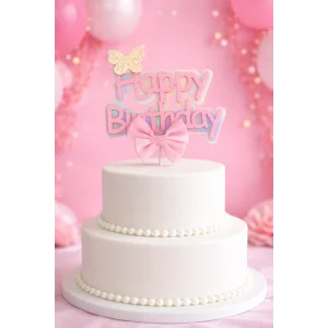 Happy Birthday Yazılı Pasta Süsü