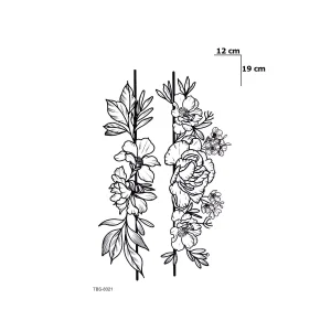 İkili Çiçek Geçici Dövme Tattoo