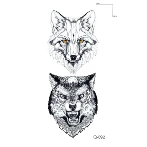İkili Kurt Mini Geçici Dövme Tattoo