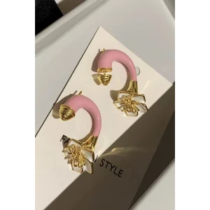 Karışık Renk Çiçek Figürlü YSX Küpe (Çift)