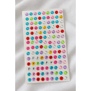 Karışık Renk Daire Figürlü Yapışkanlı Taş Sticker
