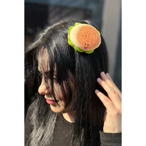 Karışık Renk Hamburger Figürlü Yan Toka