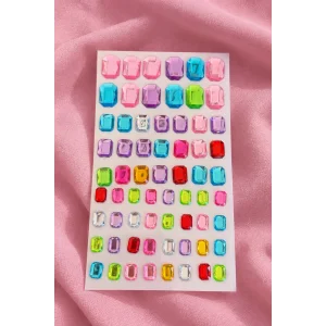Karışık Renk  Yapışkanlı Taş Sticker