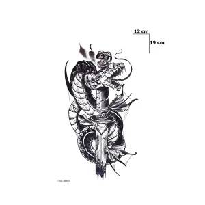 Kılıç Yılan Geçici Dövme Tattoo
