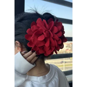Kırmızı Renk Çiçek Figürlü Mandal Toka