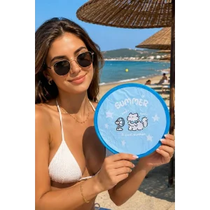 Köpek   Desenli Katlanabilir Yelpaze