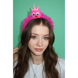Koyu Pembe Renk Canavar Figürlü Çocuk Taç