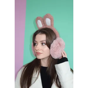 Koyu Pembe Renk Peluş Kulaklık
