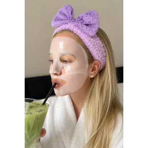 Lila   Renk Kurdele Figürlü Peluş Saç Bandı