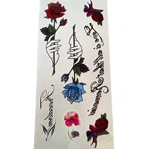 Mavi Gül Geçici Dövme Tattoo