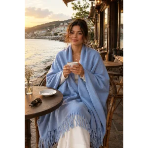 Mavi Renk Omuz Şalı/Atkı