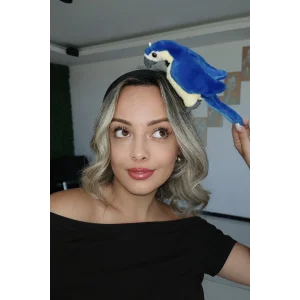 Mavi Ve Sarı Renk Papağan Figürlü Taç