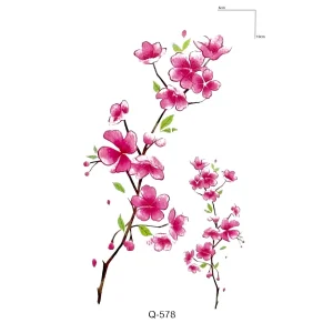 Pembe Çiçek Mini Geçici Dövme Tattoo