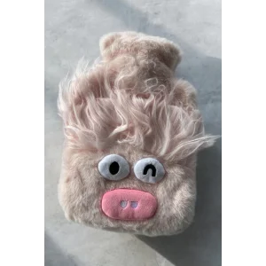 Pembe Renk Canavar Figürlü Peluş Sıcak Su Torbası
