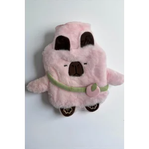 Pembe Renk Kapibara Figürlü Peluş Sıcak Su Torbası