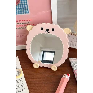 Pembe Renk Koyun Figürlü Masa Aynası