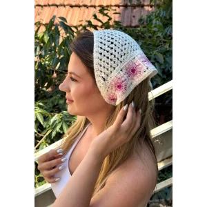 Pembe   Renk Örgü Saç Bandana/Fular