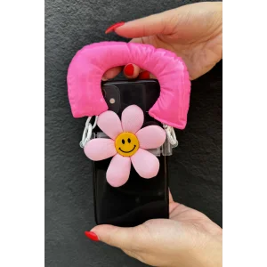 Pembe Renk Papatya Figürlü Telefon Aksesuarı