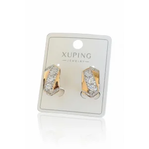 Rose Gold Renk Taşlı Xuping Küpe (Çift)