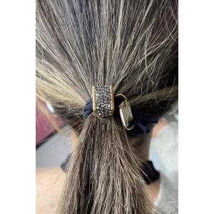 Siyah Renk Taşlı Lastik Toka