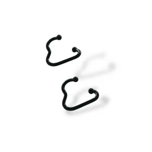 Siyah Renk Unisex Septum, Hızma, Küpe (Çift)