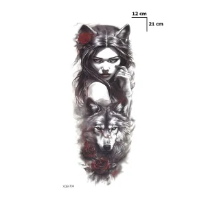 Tilki Ve Kurt Geçici Dövme Tattoo