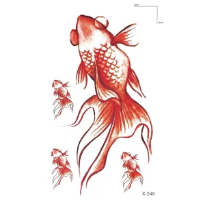 Turuncu Balık Mini Geçici Dövme Tattoo