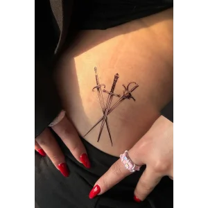 Üç Kılıç Mini Dövme Geçici Tattoo