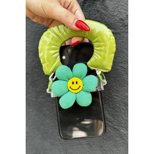 Yeşil Renk Papatya Figürlü Telefon Aksesuarı