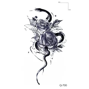 Yılan Ve Güllü Mini Geçici Dövme Tattoo
