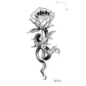 Yılanlı Gül Mini Geçici Dövme Tattoo