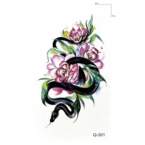 Yılanlı Gül Mini Geçici Dövme Tattoo