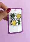 İkili Ananas Figürlü Çocuk Pens Toka Set