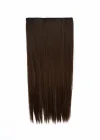 Isıya Dayanıklı Yarımay Çıt Çıt Saç - HT6K - Kestane Kahvesi - Düz - 60 Cm - 110 Gr (Begüm)
