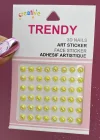 Sarı Renk Saç Vücut Ve Yüz Taşı Sticker