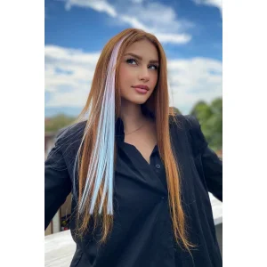 Yan Çıt Çıt Postiş / Ombre iki Renkli / 50 Cm