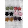 12li Karışık Renk Çicek Figürlü Mandal Toka Set