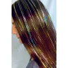 Çok Renkli Simli Yan Çıtçıtlı Postiş Hair Tinsel Shiny Hair (50 Cm)