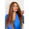 Çok Renkli Simli Yan Çıtçıtlı Postiş Hair Tinsel Shiny Hair (50 Cm)