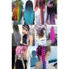 Sarı Pembe İki Renk Ombreli Afrika Zenci Örgüsü Box Braid Sentetik Saç 60cm 100gr