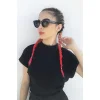 Sarı Pembe İki Renk Ombreli Afrika Zenci Örgüsü Box Braid Sentetik Saç 60cm 100gr