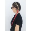 Sarı Pembe İki Renk Ombreli Afrika Zenci Örgüsü Box Braid Sentetik Saç 60cm 100gr